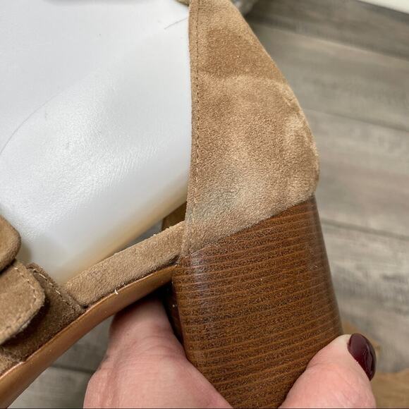 Rag & Bone Matteo Suede Double Buckle Block Heel Sandals Mineral Brown Size 38 - Picture 12 of 12